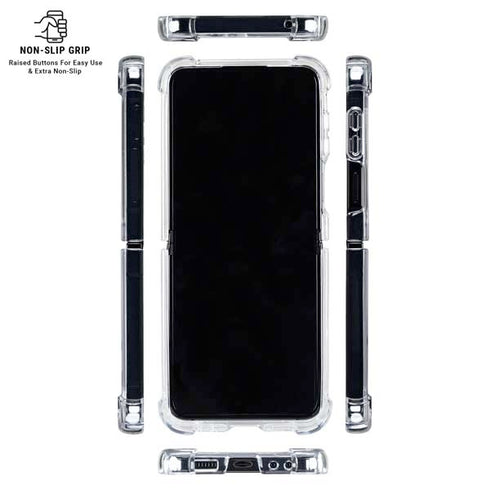 Costa Rican Flag Distressed Galaxy Z Flip6 Clear Case